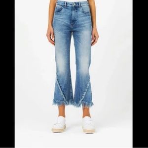 DL1961 Cropped Flare Jeans with ankle detail